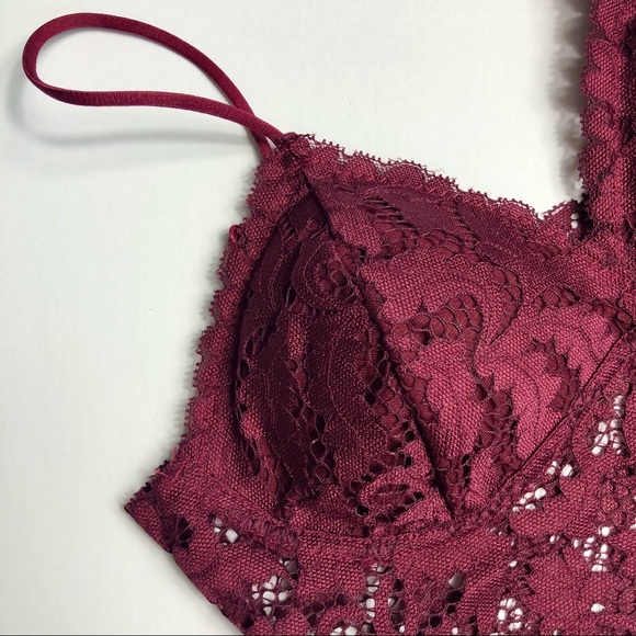 Burgundy Bustier Lace Bra - Picture 3 of 6